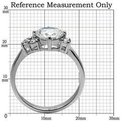 Jewellery Kingdom Ladies 3 Carat Cz Stainless Steel Anniversary Silver Ring - Jewelry Rings - British D'sire