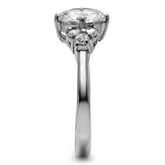 Jewellery Kingdom Ladies 3 Carat Cz Stainless Steel Anniversary Silver Ring - Jewelry Rings - British D'sire