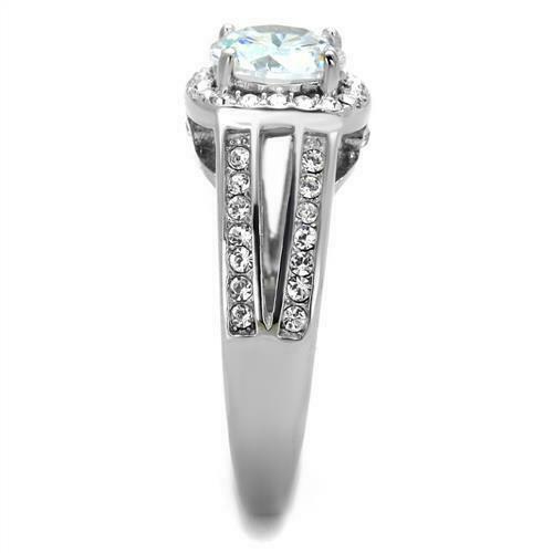 Jewellery Kingdom Ladies 3 Carat Engagement Cubic Zirconia Stainless Steel Silver Ring Secondary image