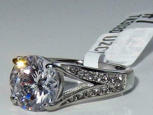 Jewellery Kingdom Ladies 3 Carat Solitaire Accents Engagement Silver Cz Ring - Jewelry Rings - British D'sire