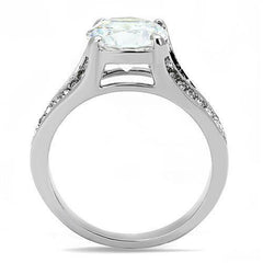 Jewellery Kingdom Ladies 3 Carat Solitaire Accents Stainless Steel Engagement Silver Ring - Jewelry Rings - British D'sire