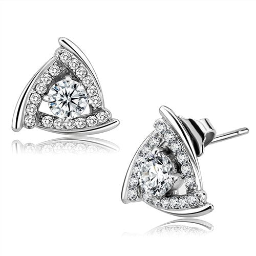 Jewellery Kingdom Ladies 3 Carat Solitaire Per Ear Stainless Steel Silver Stud Earrings - Earrings - British D'sire