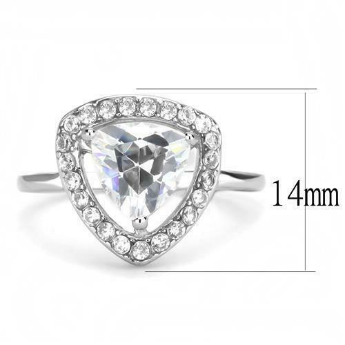 Jewellery Kingdom Ladies 3 Carat Trillion Dress Cz Stainless Steel Ring (Silver) - Jewelry Rings - British D'sire