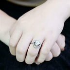 Jewellery Kingdom Ladies 3 Carat Trillion Dress Cz Stainless Steel Ring (Silver) - Jewelry Rings - British D'sire