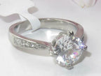 Jewellery Kingdom Ladies 3carat CZ Solitaire Cubic Zirconia Stainless Steel Ring (Silver) - Jewelry Rings - British D'sire