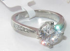 Jewellery Kingdom Ladies 3carat CZ Solitaire Cubic Zirconia Stainless Steel Ring (Silver) - Jewelry Rings - British D'sire
