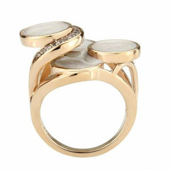 Jewellery Kingdom Ladies 3D Circles Cocktail Statement Steel Ring (Gold) - Rings - British D'sire