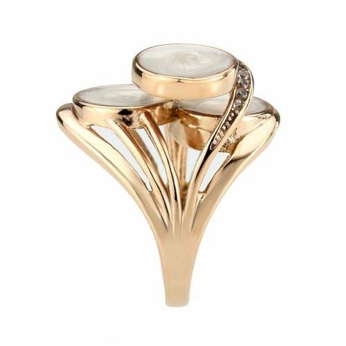 Jewellery Kingdom Ladies 3D Circles Cocktail Statement Steel Ring (Gold) - Rings - British D'sire