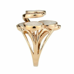 Jewellery Kingdom Ladies 3D Circles Cocktail Statement Steel Ring (Gold) - Rings - British D'sire