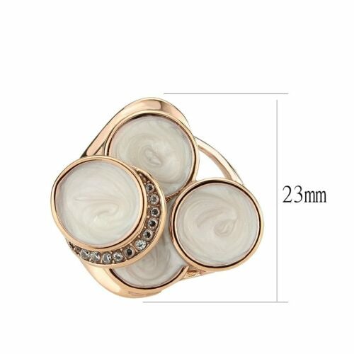 Jewellery Kingdom Ladies 3D Circles Cocktail Statement Steel Ring (Gold) - Rings - British D'sire