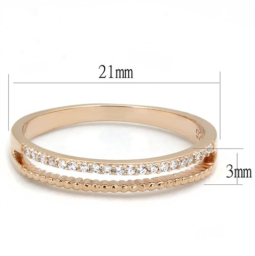 Jewellery Kingdom Ladies 3mm Sterling Silver Elegant Rose Gold Band Ring Secondary image