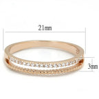 Jewellery Kingdom Ladies 3mm Cubic Zirconia Sterling Silver Elegant Rose Gold Band Ring - Jewelry Rings - British D'sire