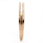 Jewellery Kingdom Ladies 3mm Cubic Zirconia Sterling Silver Elegant Rose Gold Band Ring - Jewelry Rings - British D'sire