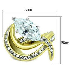 Jewellery Kingdom Ladies 4 Carat Marquise Swirl Steel Cz Cocktail Gold Ring - Jewelry Rings - British D'sire