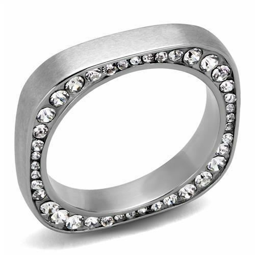 Jewellery Kingdom Ladies 4mm Band Cz Stainless Steel Wedding Thumb Unique Stamped Ring (Silver) - Jewelry Rings - British D'sire