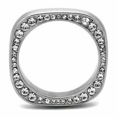 Jewellery Kingdom Ladies 4mm Band Cz Stainless Steel Wedding Thumb Unique Stamped Ring (Silver) - Jewelry Rings - British D'sire