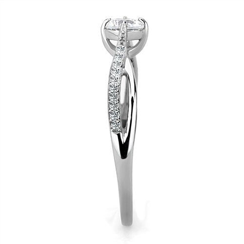 Jewellery Kingdom Ladies 50 Carat Stainless Steel Cubic Zirconia Accents 1/2 Carat Ring - Jewelry Rings - British D'sire
