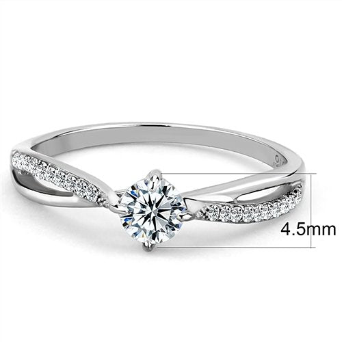Jewellery Kingdom Ladies .05 Carat Stainless Steel Cubic Zirconia Accents 1/2 Carat Ring Secondary image