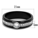 Jewellery Kingdom Ladies 5mm Band Bezel Cubic Zirconia Wedding No Tarnish Ring (Black) - Jewelry Rings - British D'sire