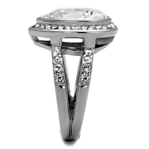 Jewellery Kingdom Ladies 6 Carat Cz Silver Stainless Steel Sparkling Dress Pear Ring - Jewelry Rings - British D'sire