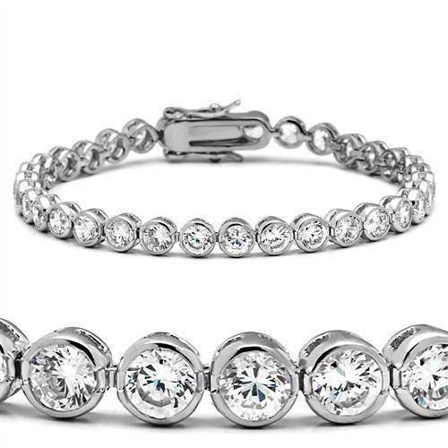 Jewellery Kingdom Ladies 7 Inch Bezel Set Steel 12K Tennis Bracelet (Gold) Secondary image