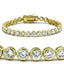 Jewellery Kingdom Ladies 7 Inch Bezel Set 18kt Steel 12ct Gold Tennis Bracelet - Bracelets & Bangles - British D'sire