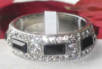 Jewellery Kingdom Ladies 7mm Band Emerald Cuts Full Eternity Stainless Steel Ring (Black) - Jewelry Rings - British D'sire
