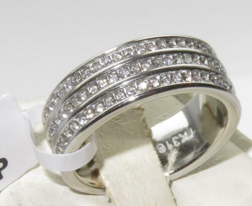 Jewellery Kingdom Ladies 7mm Band Full Eternity Triple Row Stainless Steel Ring (Silver) Secondary image