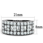 Jewellery Kingdom Ladies 8mm Emerald Eternity Simulated Diamonds Clear Stainless Steel Ring - Jewelry Rings - British D'sire