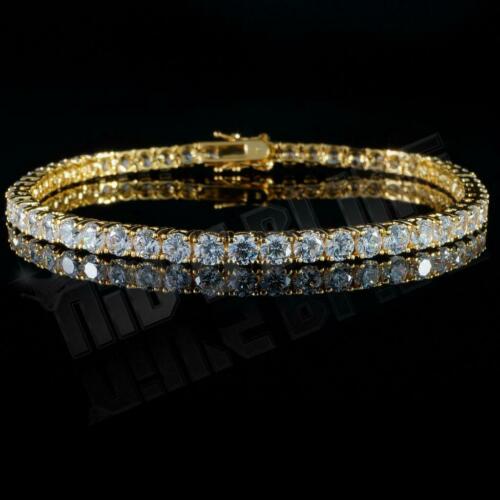Jewellery Kingdom Ladies 9 Carat Cz 7 Inch Classic Round Tennis Bracelet (Gold) - Bracelets & Bangles - British D'sire
