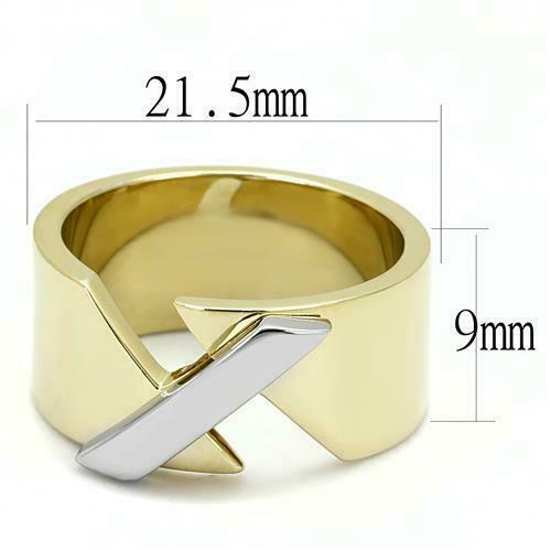 Jewellery Kingdom Ladies 9mm Band No Stone Stainless Steel 18kt Contemporary Ring (Gold) Secondary image