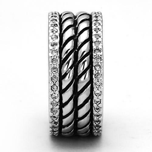 Jewellery Kingdom Ladies 9mm Rhodium Band Cz Eternity Cubic Zirconia Wedding Ring (Silver) - Jewelry Rings - British D'sire Main image