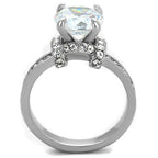Jewellery Kingdom Ladies Accents Fancy Shank Channel 4K Stainless Steel Ring (Silver) - Rings - British D'sire
