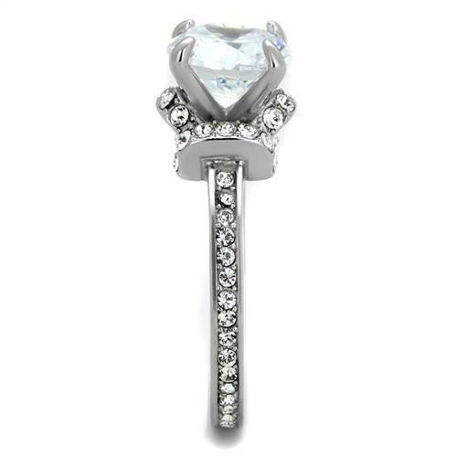 Jewellery Kingdom Ladies Accents Fancy Shank Channel 4K Stainless Steel Ring (Silver) - Rings - British D'sire