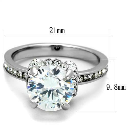 Jewellery Kingdom Ladies Accents Fancy Shank Channel 4K Stainless Steel Ring (Silver) Secondary image