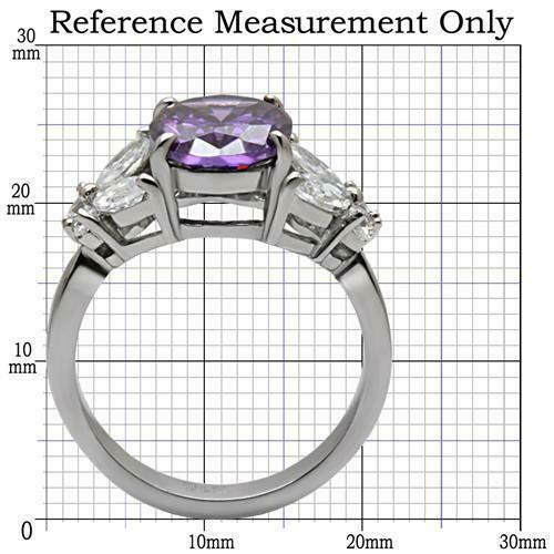 Jewellery Kingdom Ladies Amethyst Cz Marquise Oval Stainless Steel Purple Dress Ring (Silver) - Jewelry Rings - British D'sire