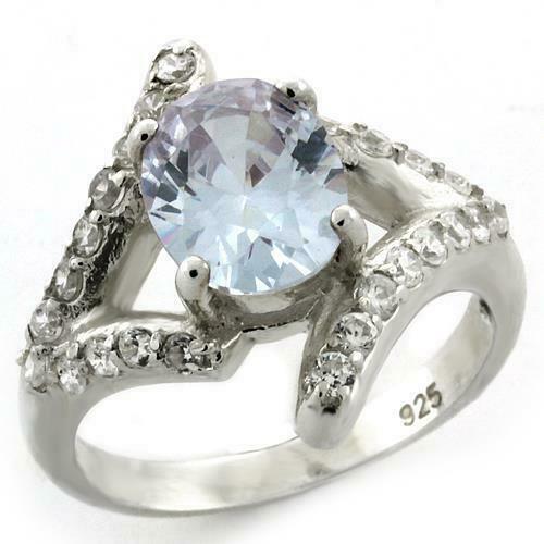 Jewellery Kingdom Ladies Amethyst Cz Oval Cut 3 Carat Sterling Silver 925 Stamped Ring - Jewelry Rings - British D'sire