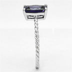 Jewellery Kingdom Ladies Amethyst Emerald Cut Cubic Zirconia Silver Ring - Jewelry Rings - British D'sire