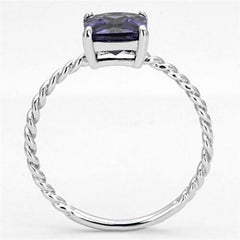 Jewellery Kingdom Ladies Amethyst Emerald Cut Cubic Zirconia Silver Ring - Jewelry Rings - British D'sire