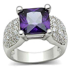 Jewellery Kingdom Ladies Amethyst Princess Purple Pave 8 Carat Cz Silver Rhodium Ring - Jewelry Rings - British D'sire