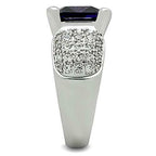 Jewellery Kingdom Ladies Amethyst Princess Purple Pave 8 Carat Cz Silver Rhodium Ring - Jewelry Rings - British D'sire
