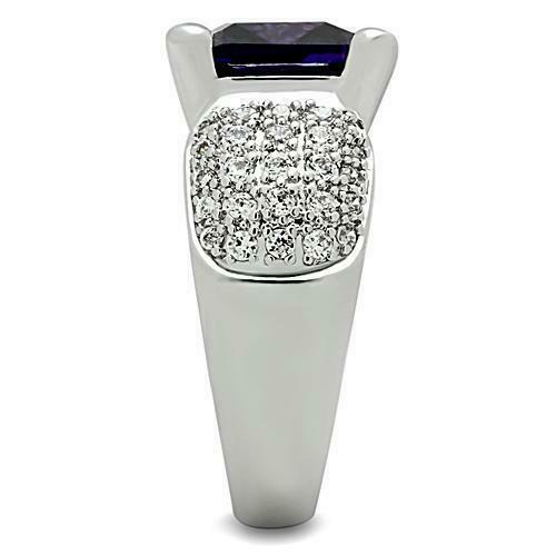 Jewellery Kingdom Ladies Amethyst Princess Purple Pave 8 Carat Cz Silver Rhodium Ring - Jewelry Rings - British D'sire