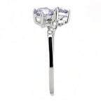 Jewellery Kingdom Ladies Amethyst Purple Double Headed Stainless Steel Elegant Ring (Silver) - Jewelry Rings - British D'sire