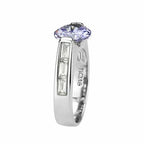 Jewellery Kingdom Ladies Amethyst Purple Emerald Designer Cuts Stainless Steel Ring (Silver) - Rings - British D'sire