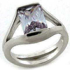 Jewellery Kingdom Ladies Amethyst Ring Emerald Cut 3 Carat Sterling Silver 925 Stamped - Jewelry Rings - British D'sire