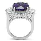 Jewellery Kingdom Ladies Amethyst Sterling Silver Oval Baguettes Cocktail Dress Ring (Purple) - Jewelry Rings - British D'sire