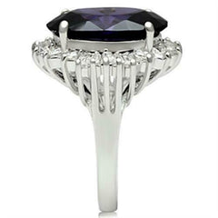 Jewellery Kingdom Ladies Amethyst Sterling Silver Oval Baguettes Cocktail Dress Ring (Purple) - Jewelry Rings - British D'sire