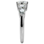 Jewellery Kingdom Ladies Anniversary Cubic Zirconia Eternity Stainless Steel 5 Stone Sparkling Ring (Silver) - Jewelry Rings - British D'sire