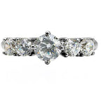 Jewellery Kingdom Ladies Anniversary Cubic Zirconia Eternity Stainless Steel 5 Stone Sparkling Ring (Silver) - Jewelry Rings - British D'sire