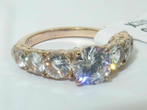 Jewellery Kingdom Ladies Anniversary Cubic Zirconia Steel Pretty Sparkle Ring (Rose Gold) - Jewelry Rings - British D'sire